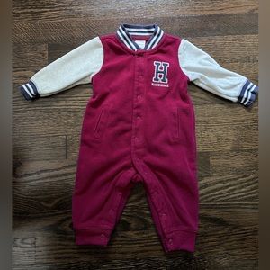 Fleece Button Onsie. H “handsome” embroidered. Carters